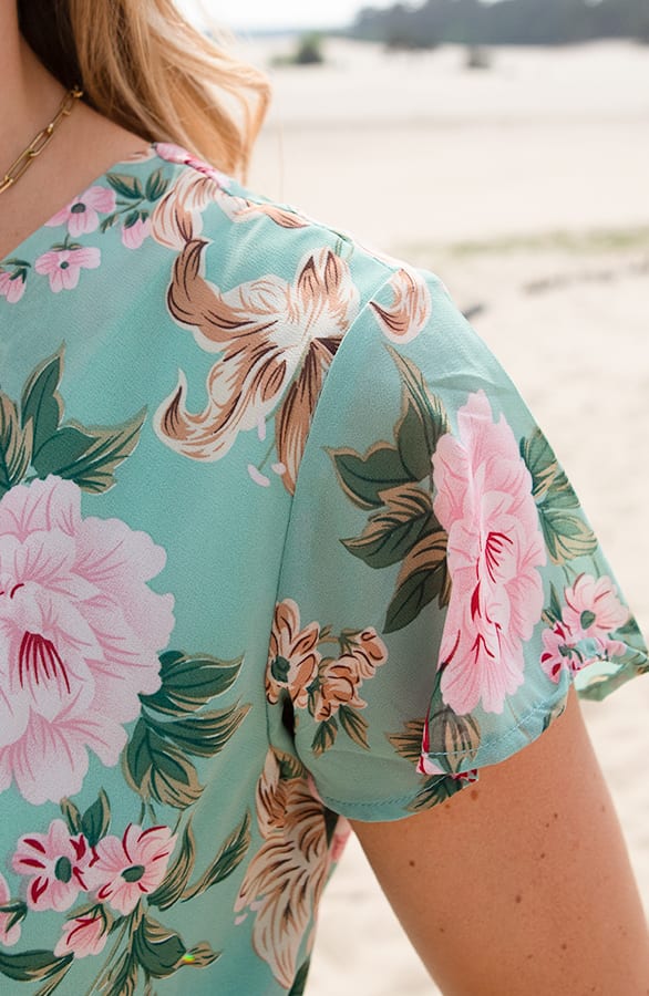 Ruffle Rozenprint Jurkje Nina Mint – shoparchief — foto 2