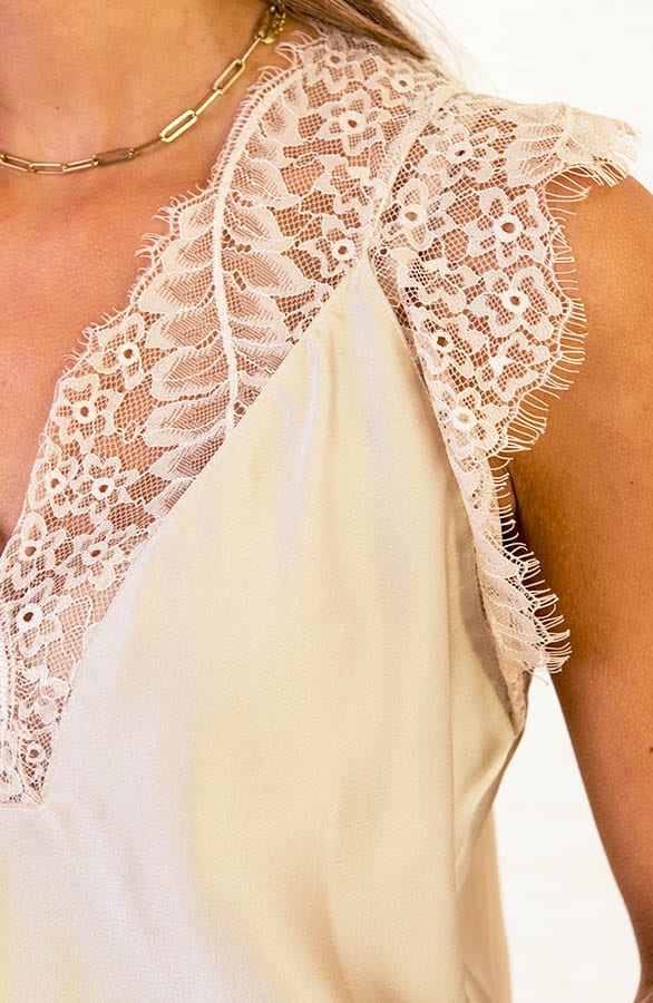 Silk Lace Top Alexia Beige – shoparchief — foto 5