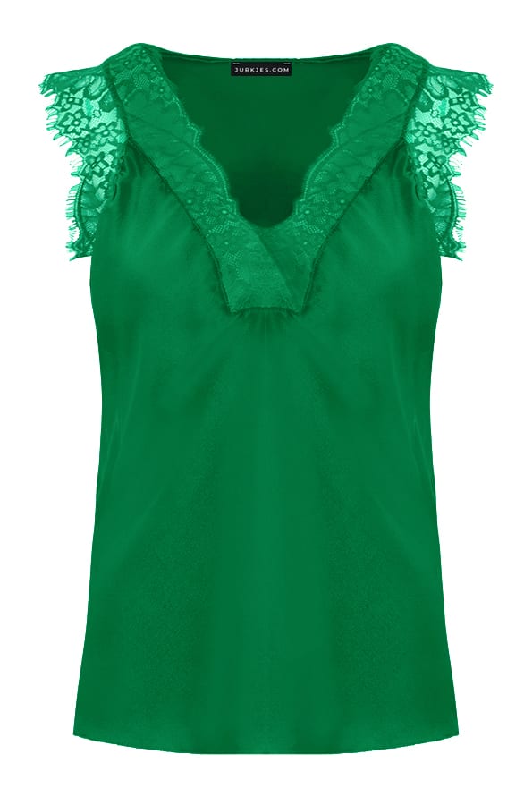 Silk Lace Top Alexia Bright Green – shoparchief
