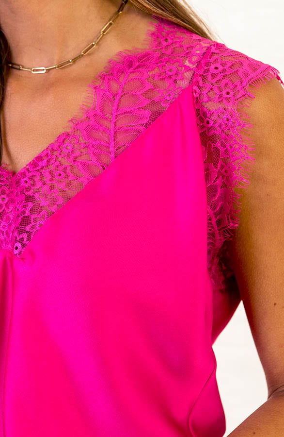 Silk Lace Top Alexia Fuchsia – shoparchief — foto 5