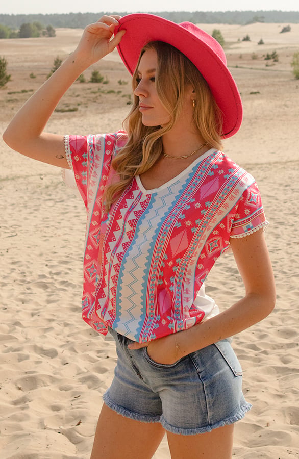 Soft Print Top Grace Roze – shoparchief — foto 3