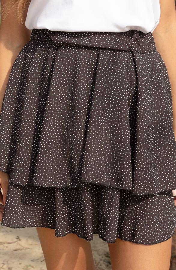Stippenprint Laagjes Rok Penny Zwart – shoparchief