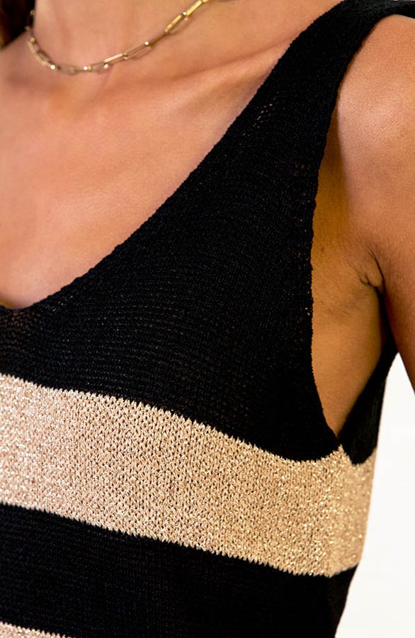 Strepen Lurex Top Hanna Goud Zwart – shoparchief — foto 5