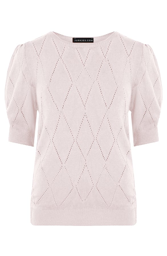 Zachtgebreide Ruitjes Top Yaela Dark Beige – shoparchief