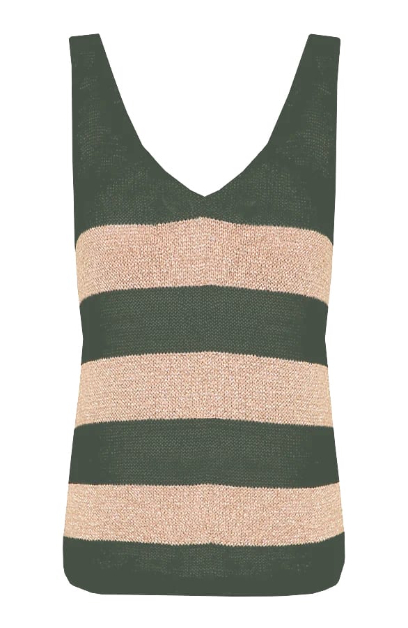 Strepen Lurex Top Hanna Goud Army – shoparchief
