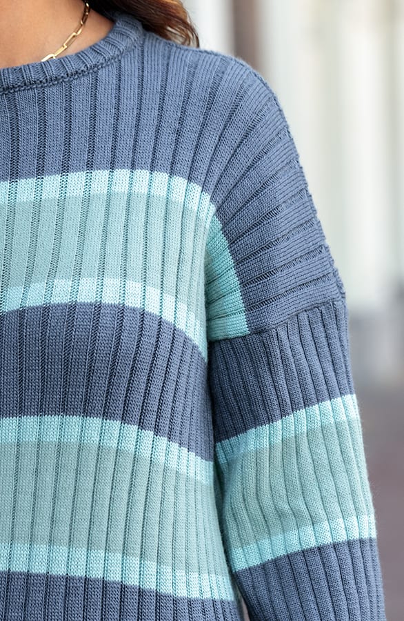 Gestreepte Sweater Dress Tracy Blauw – shoparchief — foto 6