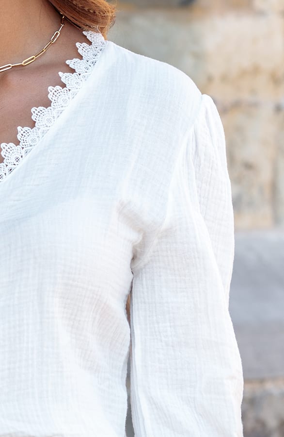 Katoenen Broderie Blouse Iris Ecru – shoparchief — foto 5