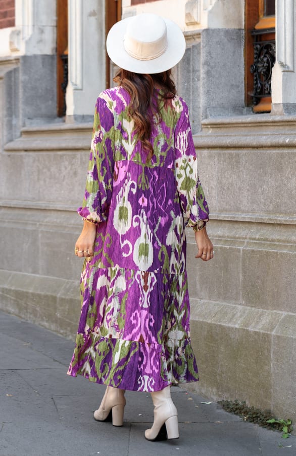 Luxe Print Maxi Jurk Lima Magenta – shoparchief — foto 4