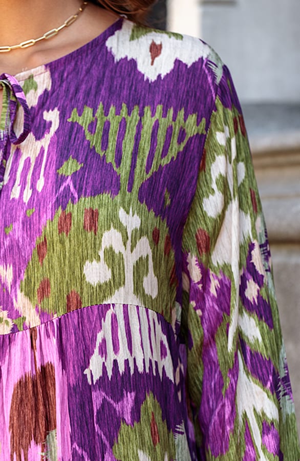 Luxe Print Maxi Jurk Lima Magenta – shoparchief — foto 5