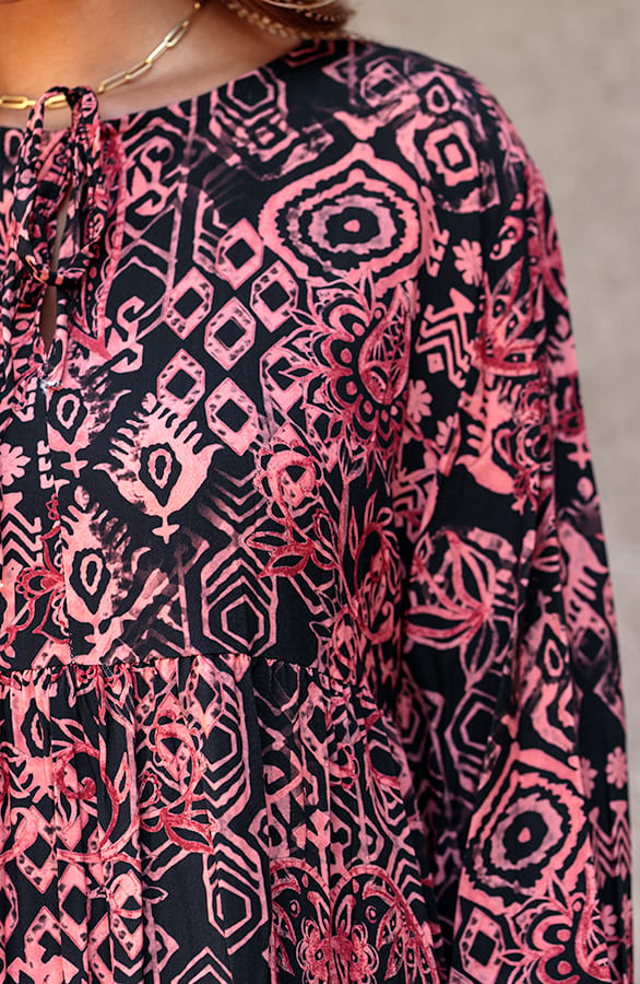 Oriental Tuniek Leyla Zwart Koraal – shoparchief — foto 5