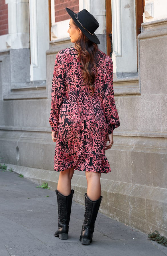 Oriental Tuniek Leyla Zwart Koraal – shoparchief — foto 4