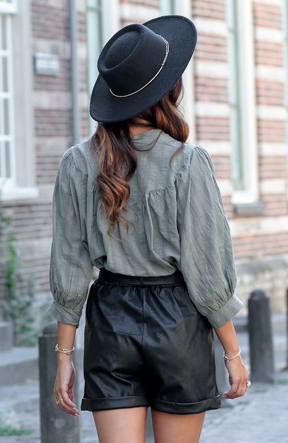 Oversized Katoenen Blouse Celina Army – shoparchief — foto 4