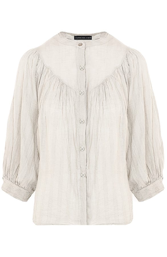 Oversized Katoenen Blouse Celina Ecru – shoparchief