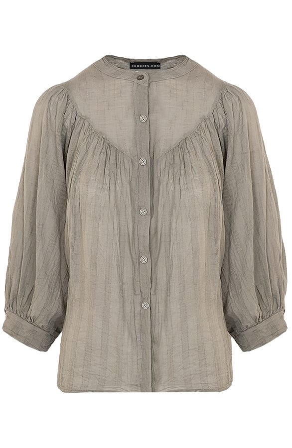 Oversized Katoenen Blouse Celina Taupe – shoparchief