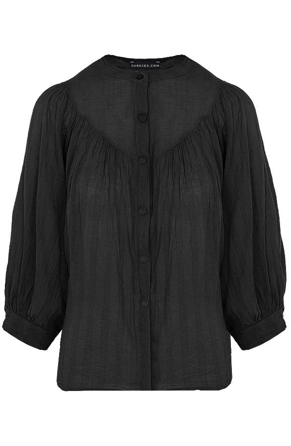 Oversized Katoenen Blouse Celina Zwart – shoparchief