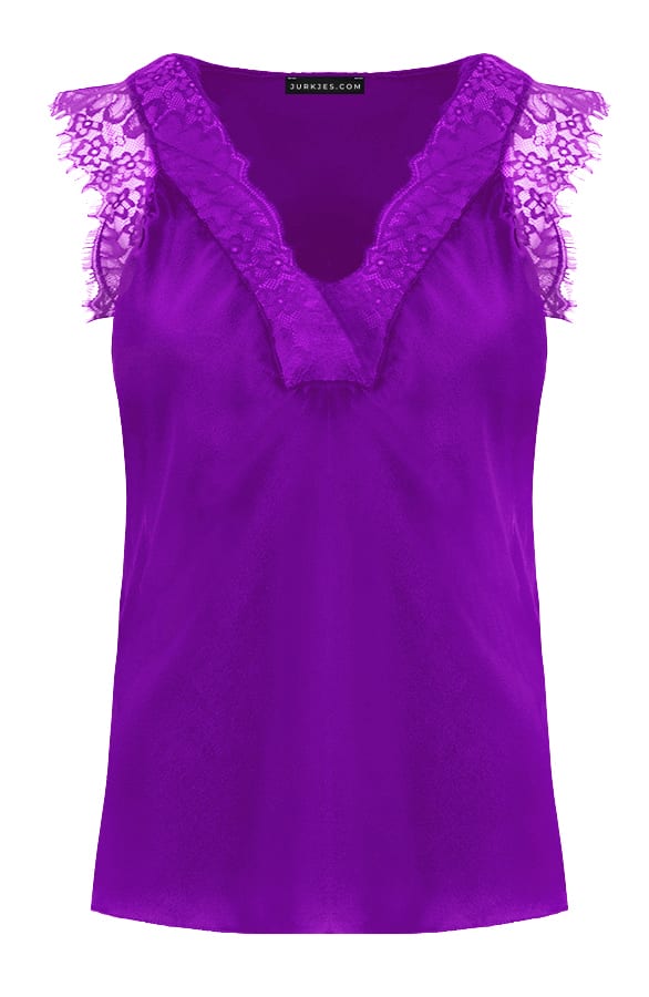 Silk Lace Top Alexia Paars – shoparchief