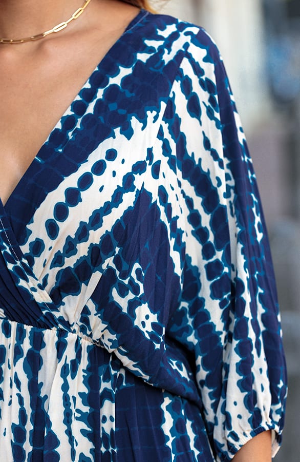 V-hals Print Jurk Gianna Marine – shoparchief — foto 6