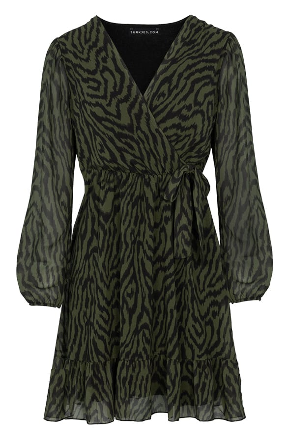 Zebra Strik Jurk Vivian Army – shoparchief