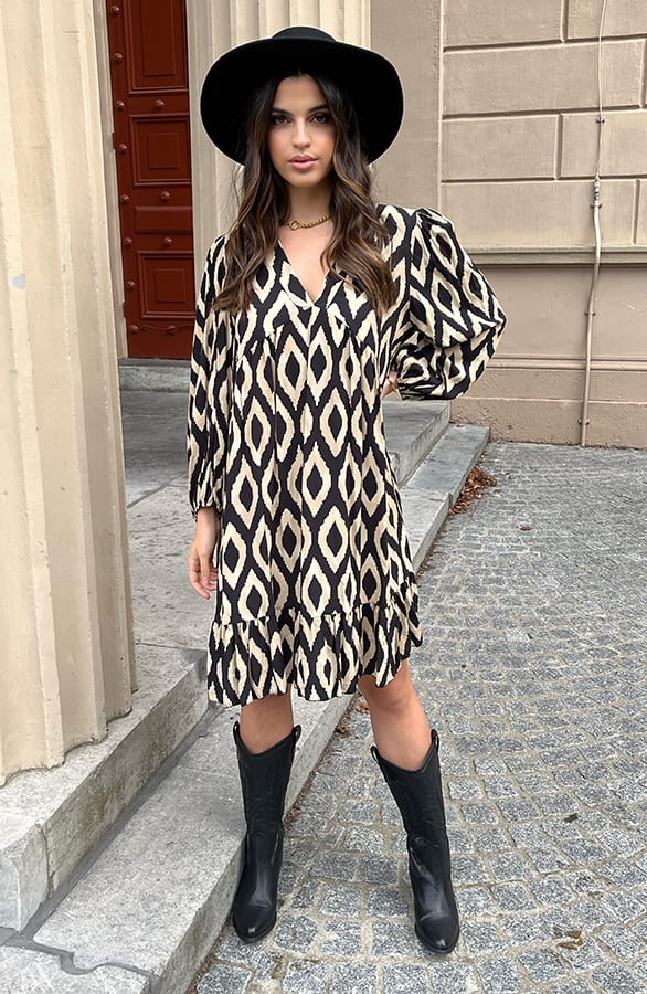 Aztec Jurk Chelby Zwart Beige – shoparchief — foto 2