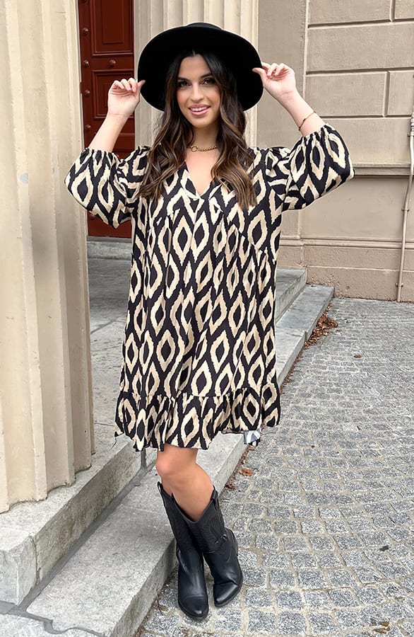Aztec Jurk Chelby Zwart Beige – shoparchief — foto 3