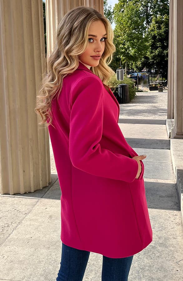 Classy Trenchcoat Luna Fuchsia – shoparchief — foto 5