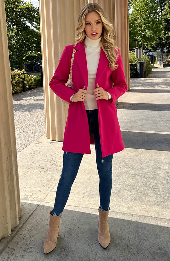 Classy Trenchcoat Luna Fuchsia – shoparchief — foto 7
