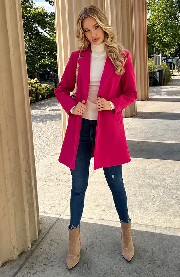 Classy Trenchcoat Luna Fuchsia – shoparchief — foto 8