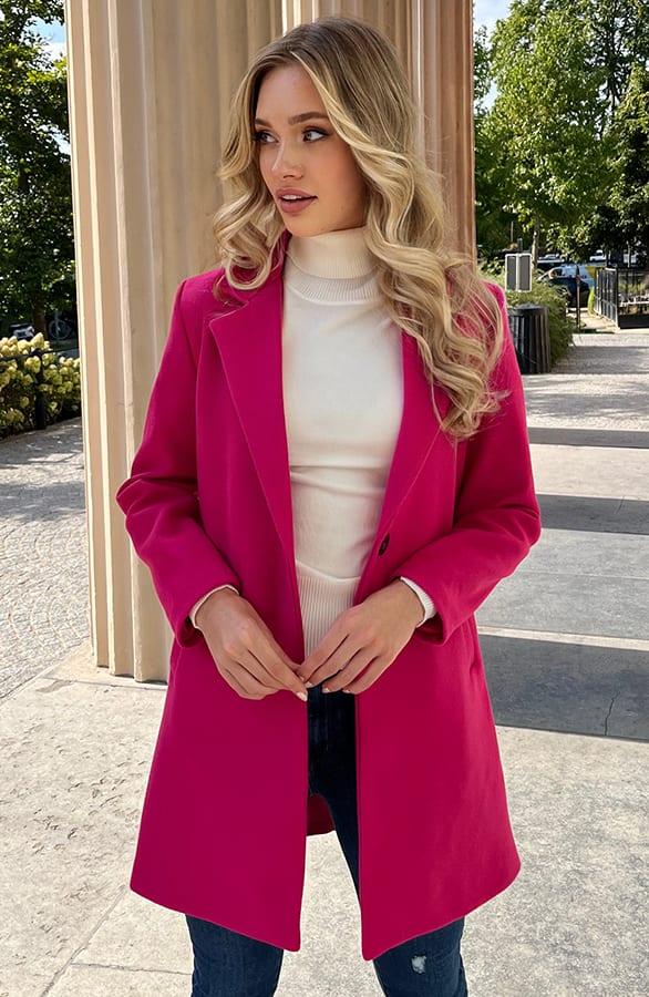 Classy Trenchcoat Luna Fuchsia – shoparchief — foto 3