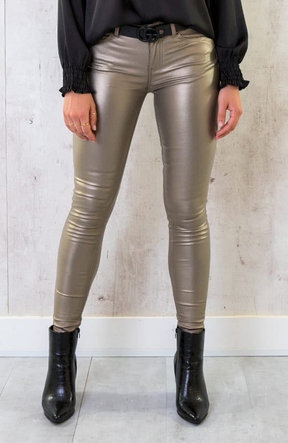 Elle Coating Jeans Metallic Goud – broeken — foto 2