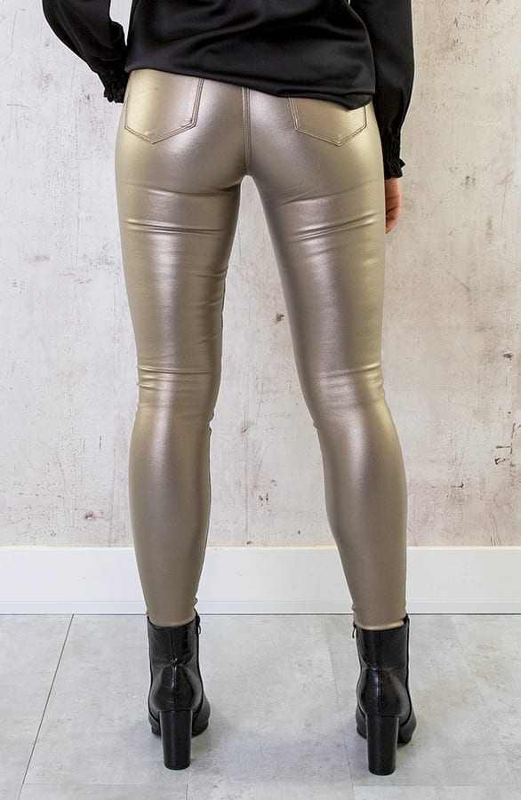 Elle Coating Jeans Metallic Goud – broeken — foto 3