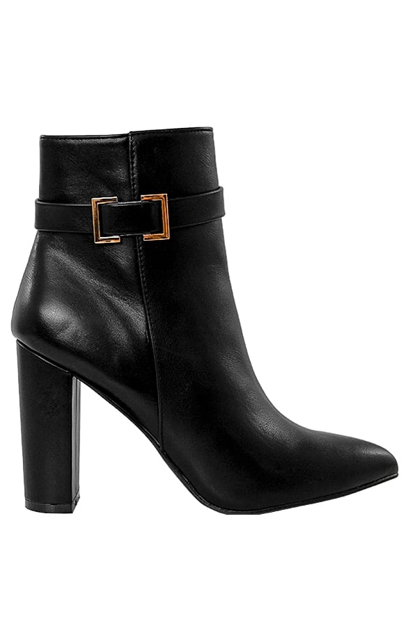 Enkellaarsjes Met Gouden Detail Scarlet Zwart – shoparchief