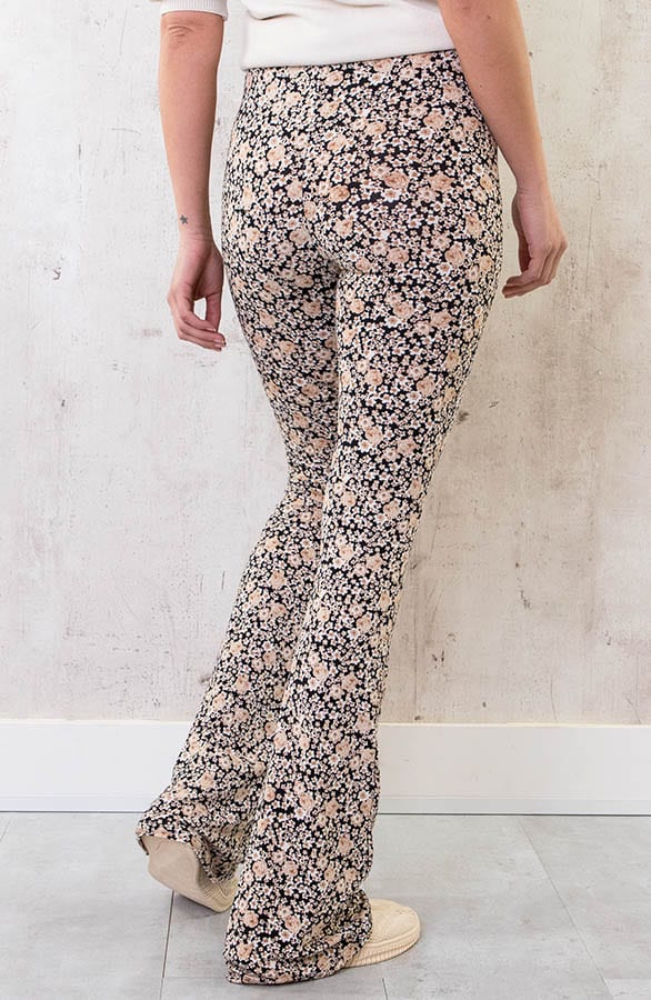 Janine Flared Broek Flower Dark Beige – shoparchief — foto 12