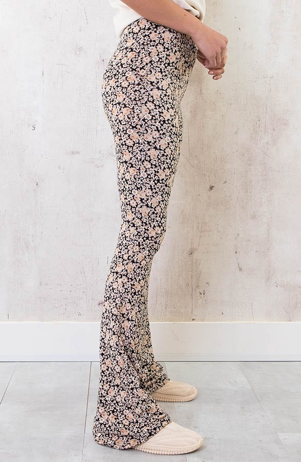 Janine Flared Broek Flower Dark Beige – shoparchief — foto 11