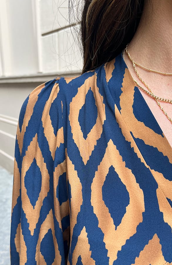 Aztec Jurk Chelby Blauw Camel – shoparchief — foto 5
