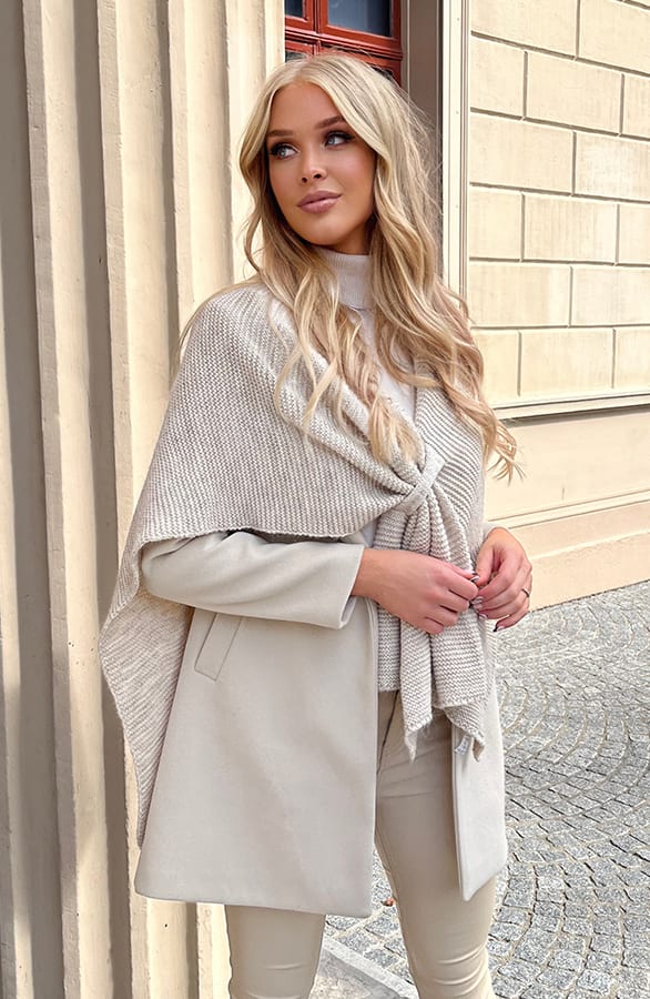 Gebreide Poncho Mayra Beige – shoparchief — foto 2
