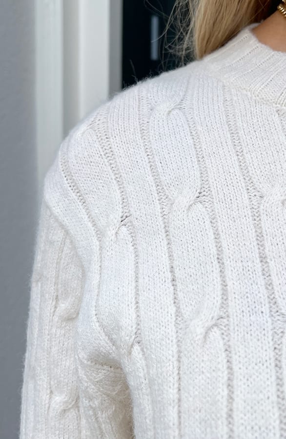 Gebreide Trui Jurk Met Patroon Cracie Ecru – shoparchief — foto 6