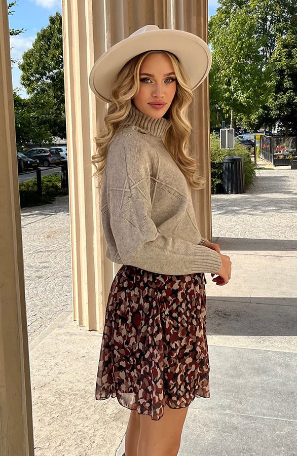 Geruite Col Trui Skyler Beige – shoparchief — foto 5