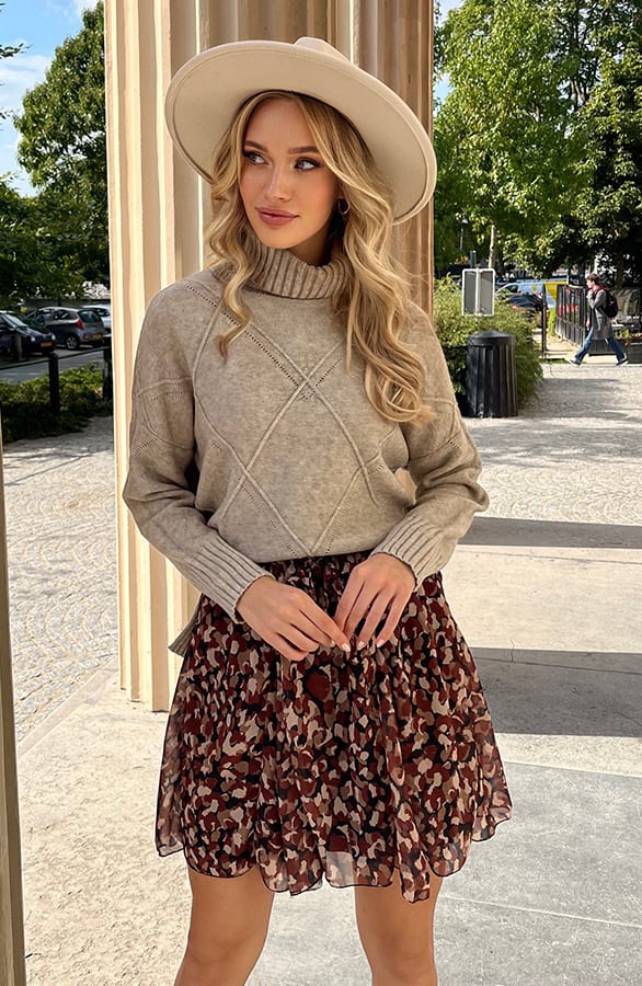 Geruite Col Trui Skyler Beige – shoparchief — foto 2
