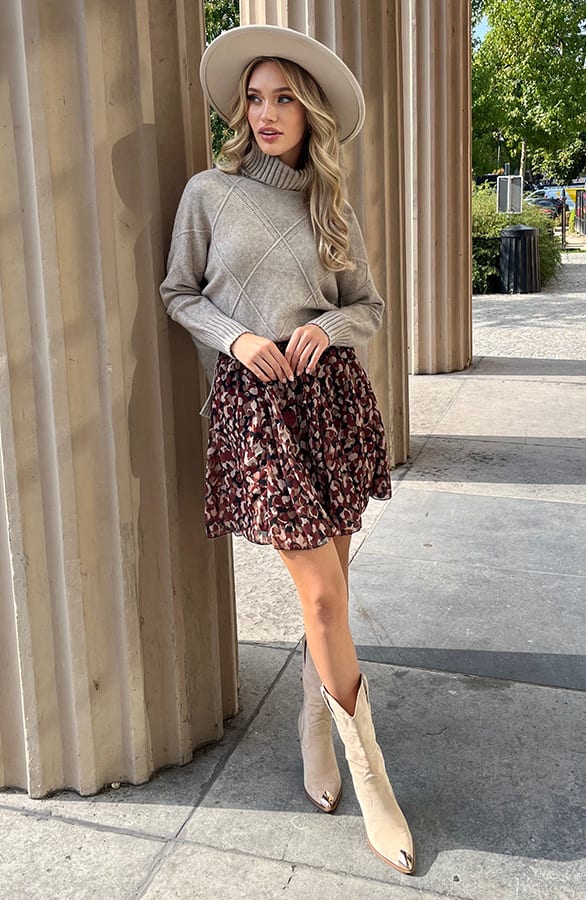 Geruite Col Trui Skyler Beige – shoparchief — foto 8
