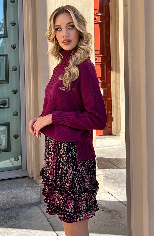 Geruite Col Trui Skyler Magenta – shoparchief — foto 4