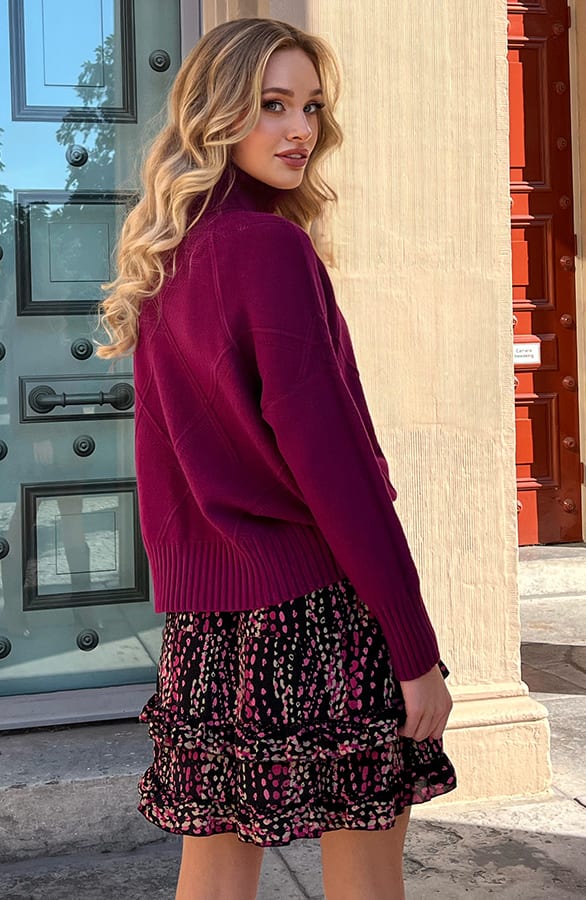 Geruite Col Trui Skyler Magenta – shoparchief — foto 5