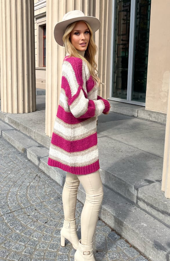 Gestreept Vest Met Gouden Details Jayne Magenta – shoparchief — foto 5