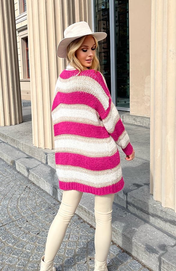 Gestreept Vest Met Gouden Details Jayne Magenta – shoparchief — foto 4
