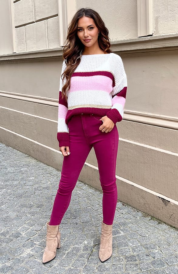High Waist Spijkerbroek Lizzy Magenta – shoparchief — foto 4