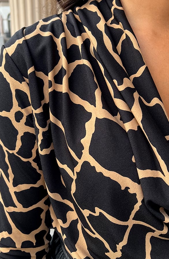 Giraffe Print Top Elsa Camel – shoparchief — foto 6