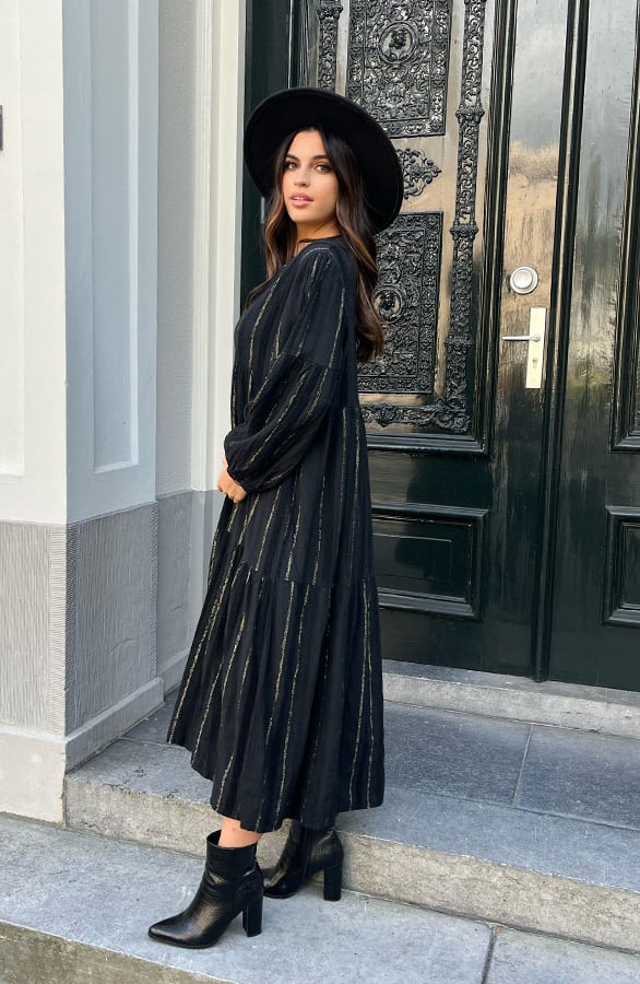 Gold Detail Dress Febe Black – shoparchief — foto 3