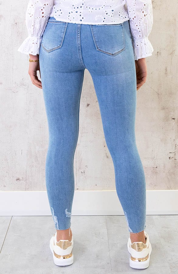 Hoge Taille Broek Damaged Lizzy Light Blue – shoparchief — foto 4