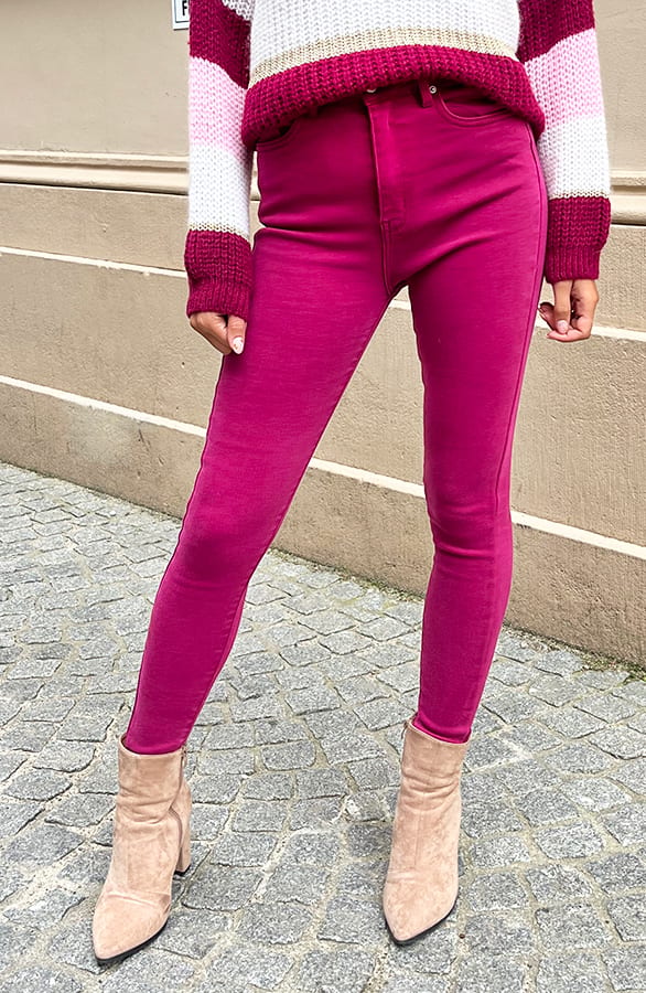 High Waist Spijkerbroek Lizzy Magenta – shoparchief