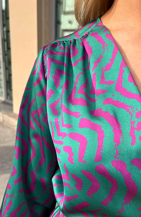 Jurk Met Print Jolee Groen Paars – shoparchief — foto 6