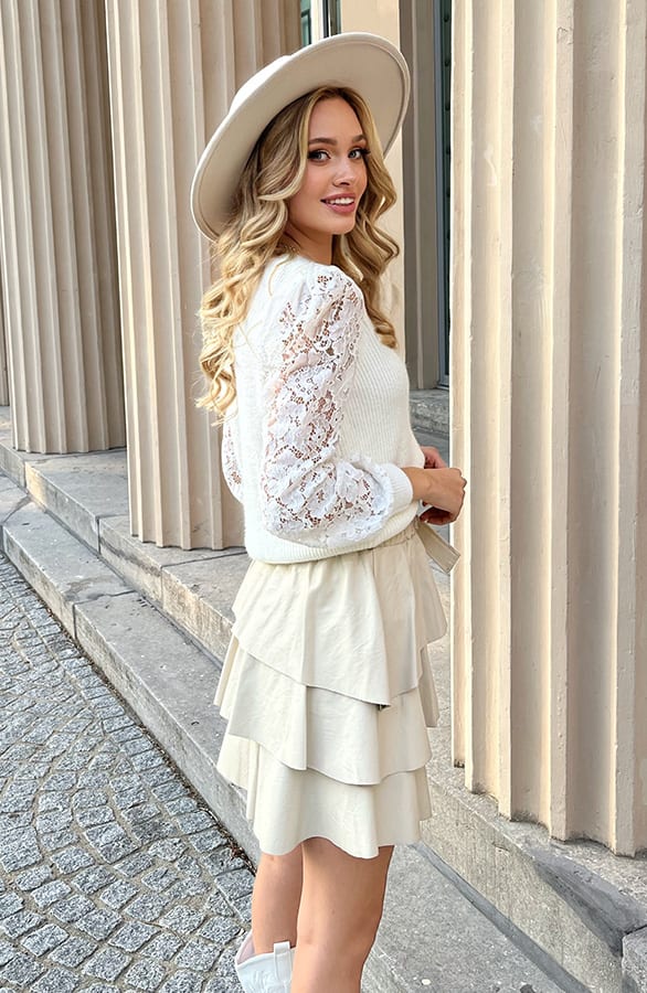 Kanten Mouwen Vest Eliza Ecru – shoparchief — foto 2